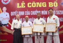VÕ SƯ TRẦN ANH SƠN ĐƯỢC SẮC PHONG HUYỀN ĐAI ĐỆ LỤC ĐẲNG KARATE – DANH HIỆU RENSHI TẠI TP HUẾ
